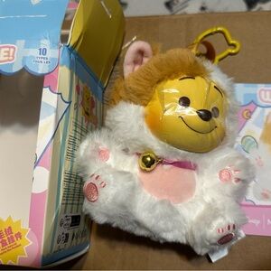 Disney Miniso Cat Chat. Plush Lion Toy with Bell - White and Brown